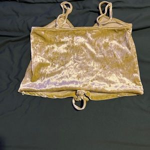 Yellow velvet tank top